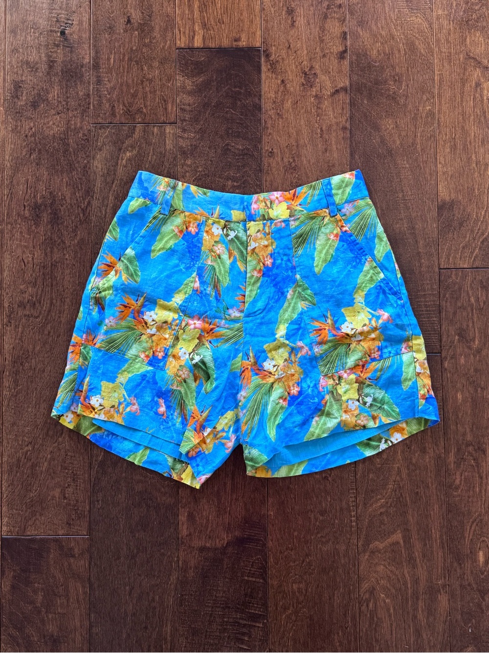 Roller Rabbit Blue & Orange Floral Bermuda Shorts - Size S